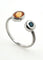 Bague 54 Bague en or blanc 18 carats avec grenat spessartite et diamant bleu 58 Facettes 19062291