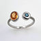 Bague 54 Bague en or blanc 18 carats avec grenat spessartite et diamant bleu 58 Facettes 19062291