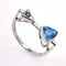Bague 54 Bague en or blanc 18 carats avec aigue-marine et diamant bleu 58 Facettes 78530361