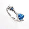 Bague 54 Bague en or blanc 18 carats avec aigue-marine et diamant bleu 58 Facettes 78530361