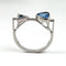Bague 54 Bague en or blanc 18 carats avec aigue-marine et diamant bleu 58 Facettes 78530361