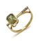 Bague 54 Bague en or blanc 18 carats avec saphir jaune et diamant 58 Facettes 53152316