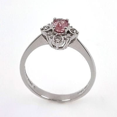 Bague 54 Bague en or blanc 18 carats avec saphir Padparadscha et diamant 58 Facettes 69044833