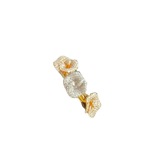 Bague 52 Roberto Coin - Lot de 3 bagues fleurs en or rose, jaune et blanc et diamants 58 Facettes