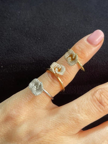 Bague 52 Roberto Coin - Lot de 3 bagues fleurs en or rose, jaune et blanc et diamants 58 Facettes