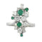 Bague 60 Bague en or blanc 14 carats avec émeraude et diamants 0,85 ct 58 Facettes