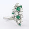 Bague 60 Bague en or blanc 14 carats avec émeraude et diamants 0,85 ct 58 Facettes