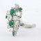 Bague 60 Bague en or blanc 14 carats avec émeraude et diamants 0,85 ct 58 Facettes