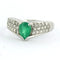 Bague 51 Bague en platine 900 sertie d’une émeraude 0,80 ct et diamants 58 Facettes