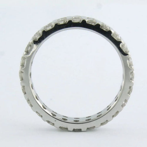 Bague 57 Bague en or blanc 18 carats sertie de diamants taille brillant 2,00 ct 58 Facettes