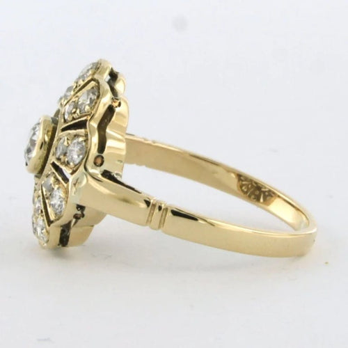 Bague 56 Bague en or jaune 14 carats sertie de diamants 1,00 ct 58 Facettes