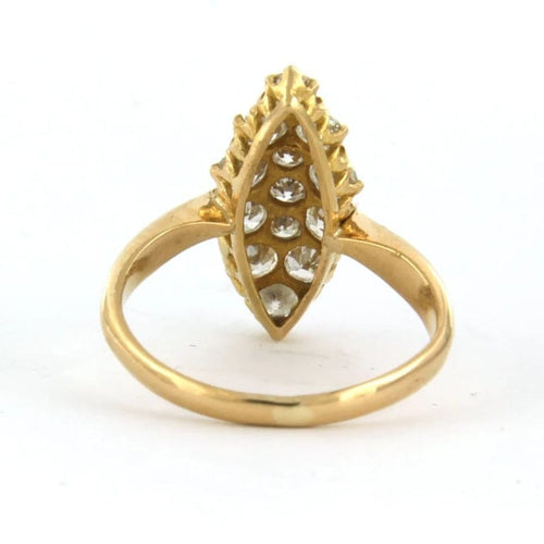 Bague 52 Bague marquise en or jaune 20 carats sertie d’un diamant taille ancienne 58 Facettes