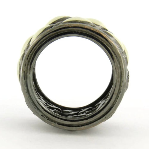 Bague 52 Maria Garcia Cassetti - Bague en or 18 carats rhodié noir, émail et diamants 58 Facettes
