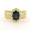 Bague 55 Bague en or jaune 18 carats avec saphir et diamants 58 Facettes