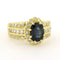Bague 55 Bague en or jaune 18 carats avec saphir et diamants 58 Facettes