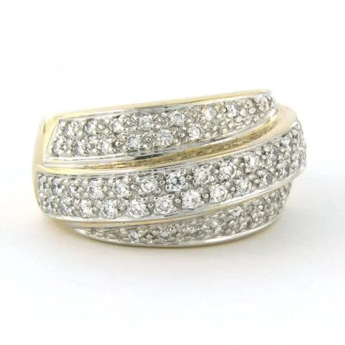 Bague 54 Bague en or bicolore sertie de diamants taille brillant jusqu’à 1,00 ct 58 Facettes