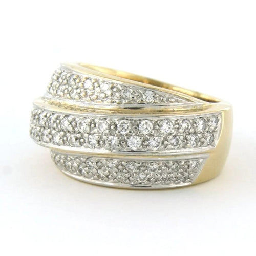 Bague 54 Bague en or bicolore sertie de diamants taille brillant jusqu’à 1,00 ct 58 Facettes