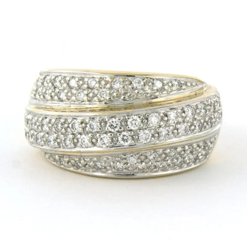 Bague 54 Bague en or bicolore sertie de diamants taille brillant jusqu’à 1,00 ct 58 Facettes