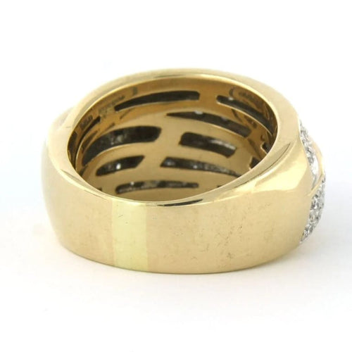 Bague 54 Bague en or bicolore sertie de diamants taille brillant jusqu’à 1,00 ct 58 Facettes