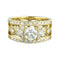 Bague 55 Bague motif harpe en or jaune 18 carats et diamants taille brillant 58 Facettes