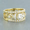 Bague 55 Bague motif harpe en or jaune 18 carats et diamants taille brillant 58 Facettes