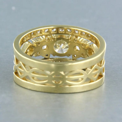 Bague 55 Bague motif harpe en or jaune 18 carats et diamants taille brillant 58 Facettes