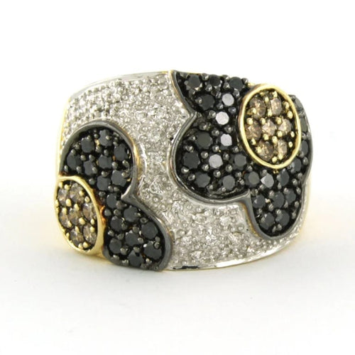 Bague 60 Bague en or bicolore 18 carats sertie de diamants taille brillant 2,30 ct 58 Facettes