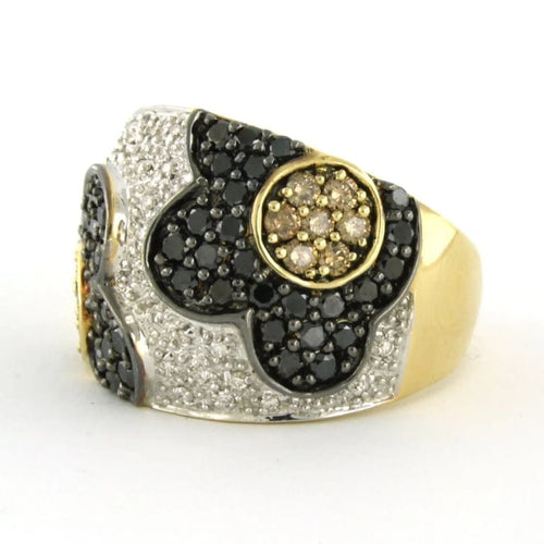 Bague 60 Bague en or bicolore 18 carats sertie de diamants taille brillant 2,30 ct 58 Facettes
