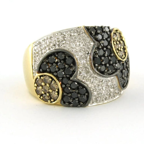 Bague 60 Bague en or bicolore 18 carats sertie de diamants taille brillant 2,30 ct 58 Facettes