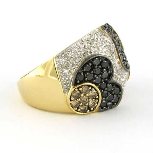 Bague 60 Bague en or bicolore 18 carats sertie de diamants taille brillant 2,30 ct 58 Facettes