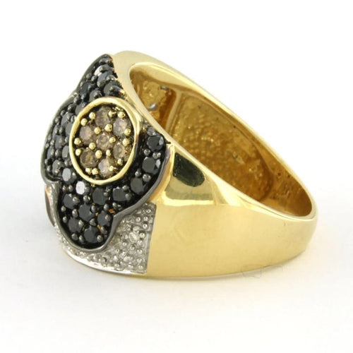 Bague 60 Bague en or bicolore 18 carats sertie de diamants taille brillant 2,30 ct 58 Facettes