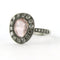 Bague 50 Bague en or blanc 18 carats avec quartz rose et diamants 58 Facettes