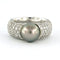 Bague 55 Bague en or blanc 18 carats avec perle de Tahiti et diamants 58 Facettes