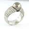 Bague 55 Bague en or blanc 18 carats avec perle de Tahiti et diamants 58 Facettes