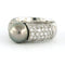 Bague 55 Bague en or blanc 18 carats avec perle de Tahiti et diamants 58 Facettes