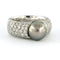 Bague 55 Bague en or blanc 18 carats avec perle de Tahiti et diamants 58 Facettes
