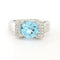 Bague 52 Bague en or blanc 14 carats sertie de topazes et de diamants 58 Facettes