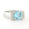 Bague 52 Bague en or blanc 14 carats sertie de topazes et de diamants 58 Facettes