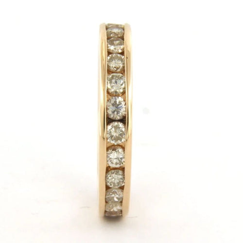 Bague 55 Bague d’éternité en or rose 18 carats avec diamants taille brillant 58 Facettes