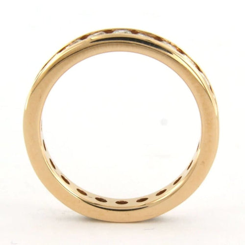 Bague 55 Bague d’éternité en or rose 18 carats avec diamants taille brillant 58 Facettes