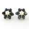 Boucles d'oreilles Boucles d’oreilles puces en or bicolore 14 carats avec perles et saphirs 58 Facettes