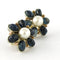 Boucles d'oreilles Boucles d’oreilles puces en or bicolore 14 carats avec perles et saphirs 58 Facettes