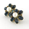Boucles d'oreilles Boucles d’oreilles puces en or bicolore 14 carats avec perles et saphirs 58 Facettes