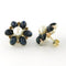 Boucles d'oreilles Boucles d’oreilles puces en or bicolore 14 carats avec perles et saphirs 58 Facettes