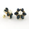 Boucles d'oreilles Boucles d’oreilles puces en or bicolore 14 carats avec perles et saphirs 58 Facettes