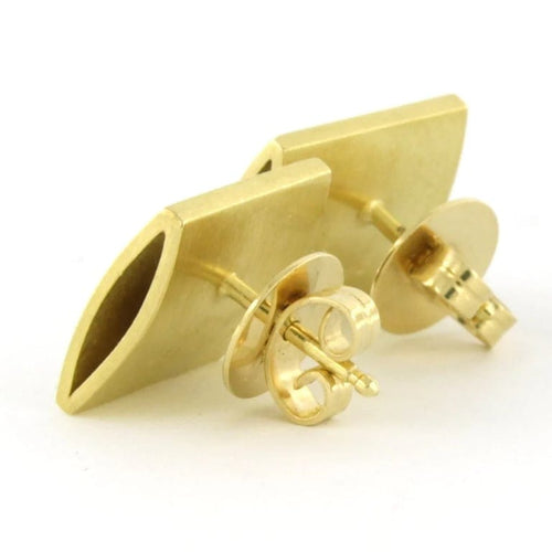 Boucles d'oreilles Boucles d'oreilles puces en or jaune 18 carats et diamants princesse 58 Facettes