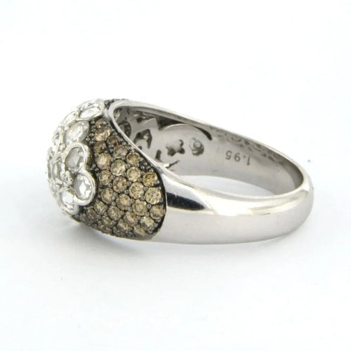 Bague 53 Bague en or blanc 18 carats sertie de diamants taille rose et brillant 58 Facettes