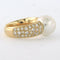Bague 55 Bague en or jaune 18 carats avec perle et diamants 58 Facettes