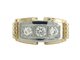 Bague 60 Bague Tank bicolore en or 18 carats sertie de diamants 58 Facettes