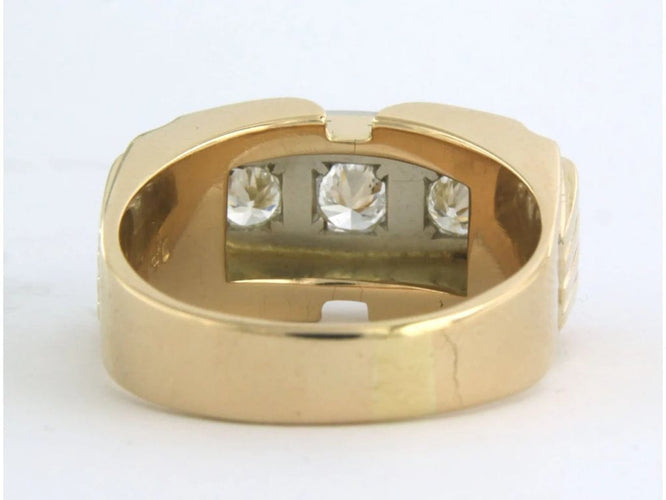 Bague 60 Bague Tank bicolore en or 18 carats sertie de diamants 58 Facettes